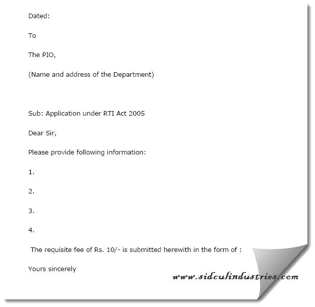 RTI Application Format