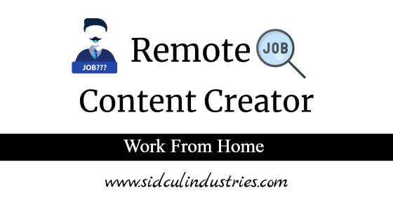 Content Creator job Work from Home